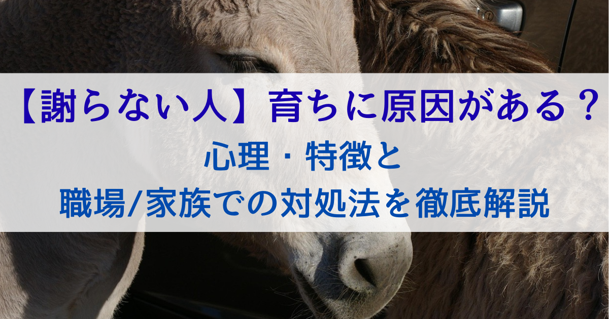 【謝らない人】育ちに原因がある？心理・特徴と職場家族での対処法を徹底解説
