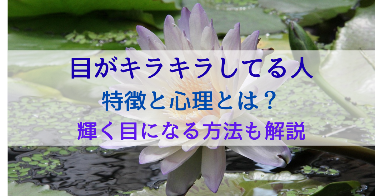 目がキラキラしてる人の特徴と心理とは？輝く目になる方法も解説