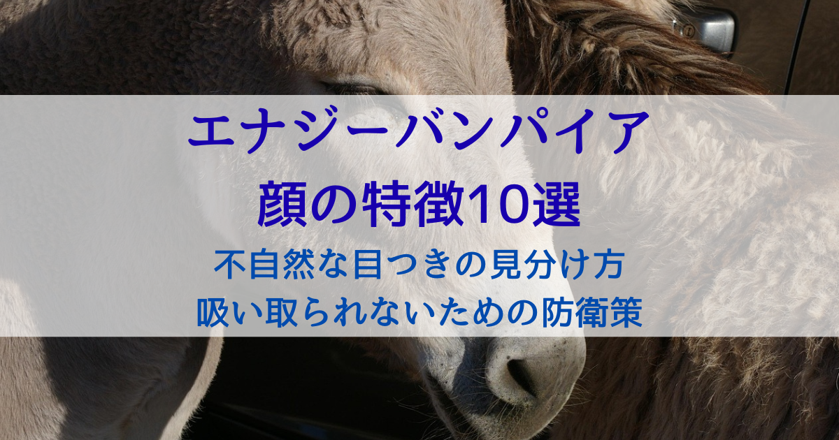 エナジーバンパイア顔の特徴とは？共通する目つきの見分け方と自分を守るための対処法
